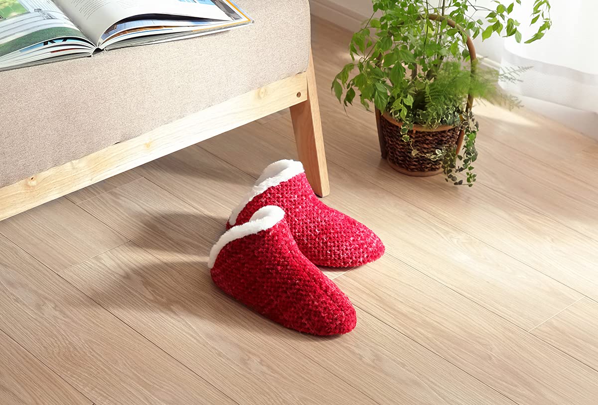 

IKEHIKO Комнатные тапочки, Размер M (для размеров до 25 см), Красные, Простые, Гладкие, Тапочки до щиколотки, #7321539