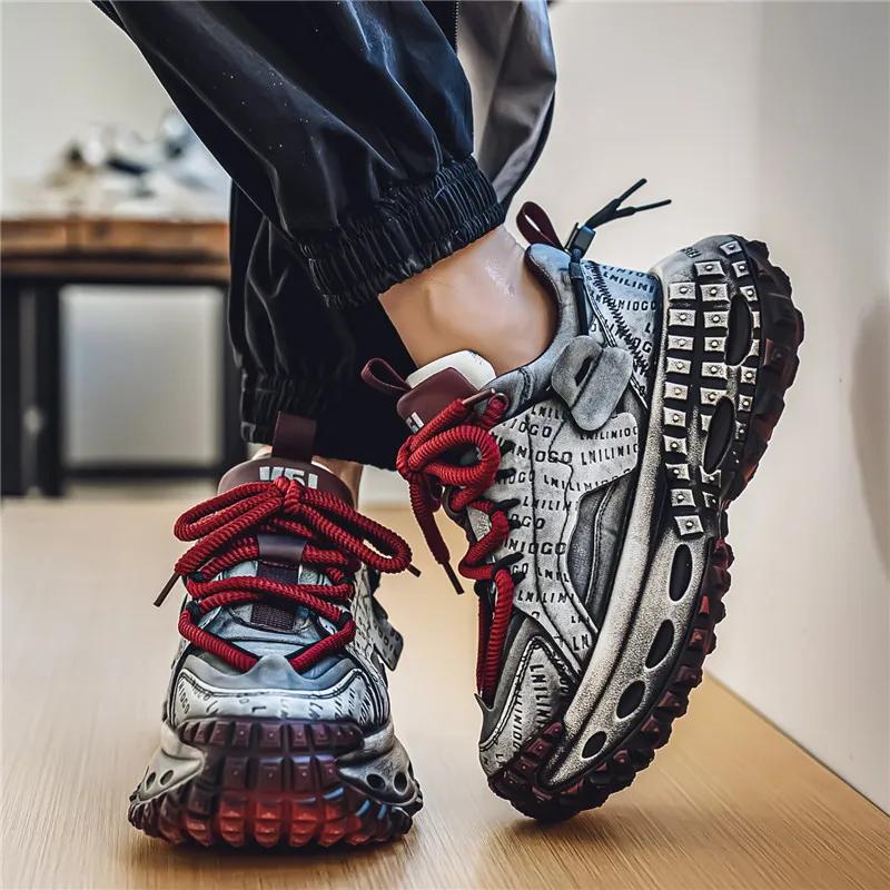 Mens Casual Sport Shoes Four Seasons Thick Sole Sneaker Breathable Comfortable Upper Non-slip Wear-resistant Soles Original Shoe