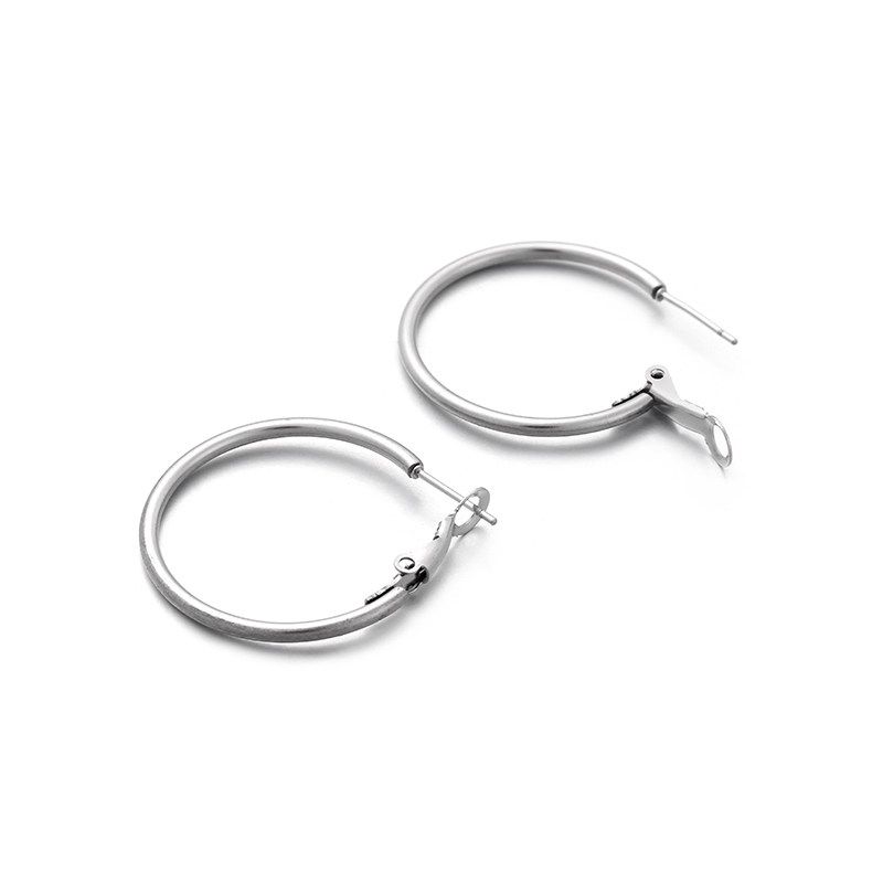 Women's Stainless Steel Big Circle round European and American Exaggerated Earrings