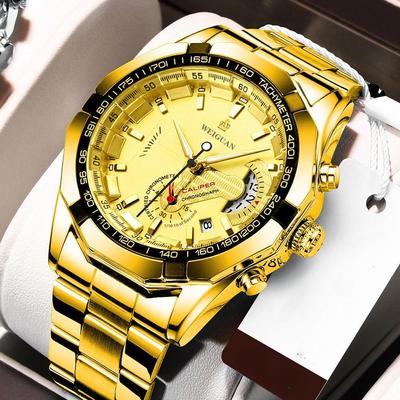 Reloj de movimiento automático de moda para hombre, calendario, resistente al agua, luminoso, no mecánico, Esfera Grande