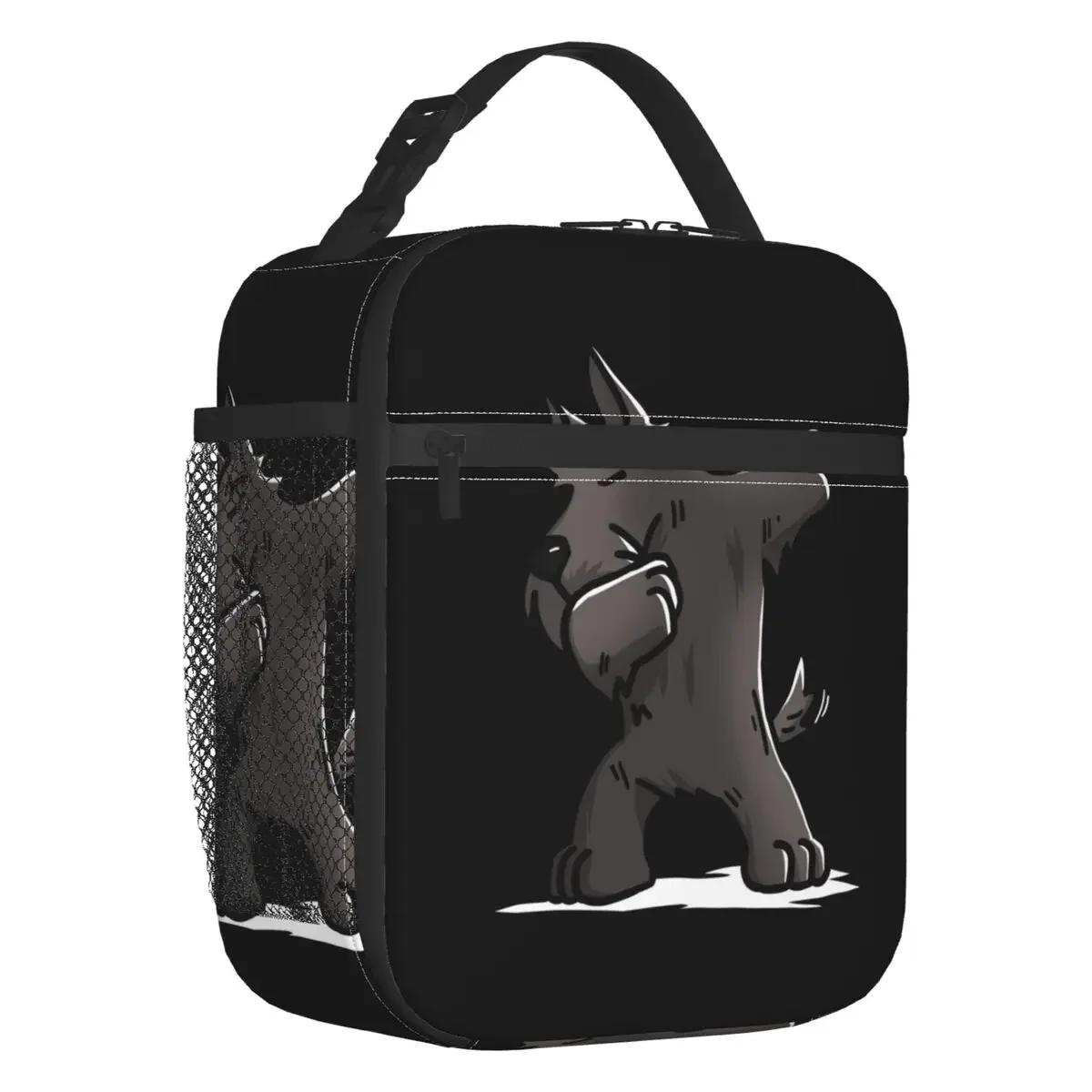 

Винтажная изолированная сумка для ланча для шотландского терьера на работу, в школу, для любителей домашних животных, герметичная термосумка-холодильник для женщин и детей 26x21x11CM красный