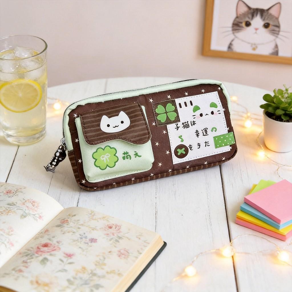 No Brand Pencil Case With Polyester Material And Multifunctional Storage For Students