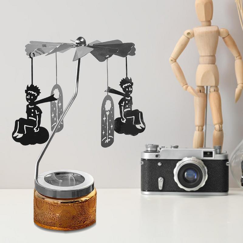 Rotating Aromatherapy Candle Holder Metal Rotating Candle Holder Dinner Atmosphere Tabletop Rotating Decoration