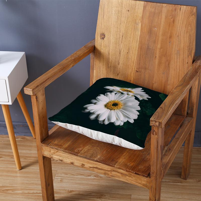 Modern Simple 3D Flower Polyester Pillow Cover for Home New Chinese Style Pillow Sofa Car Cushion Cover