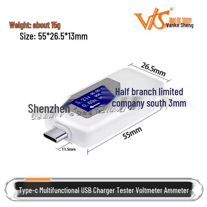 Type-C Multi-Functional USB Tester & Charger with Digital Voltmeter/Ammeter Display