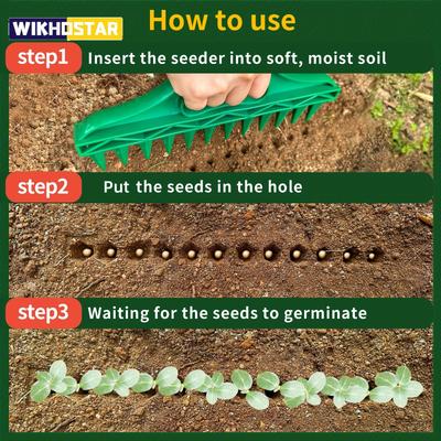 Lot de 2 semoirs manuels en plastique durable, semis rapide à 12 trous, outil de plantation étanche pour un jardinage efficace