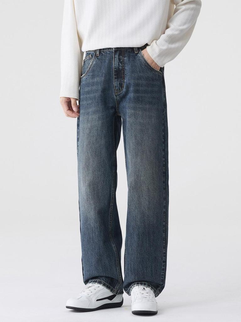 Men's American Retro Loose Straight-Leg Jeans - 2025 Autumn Wide-Leg Casual Trend