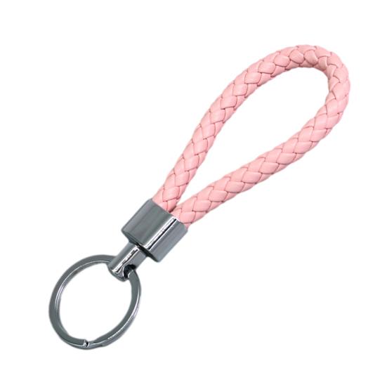 Schlüsselanhänger Lanyard Geflochtenes Seil Kunstleder Angenehmer Griff Schlüsselanhänger Aufhängeseil mit Zinklegierung Schnalle Schlüsselring