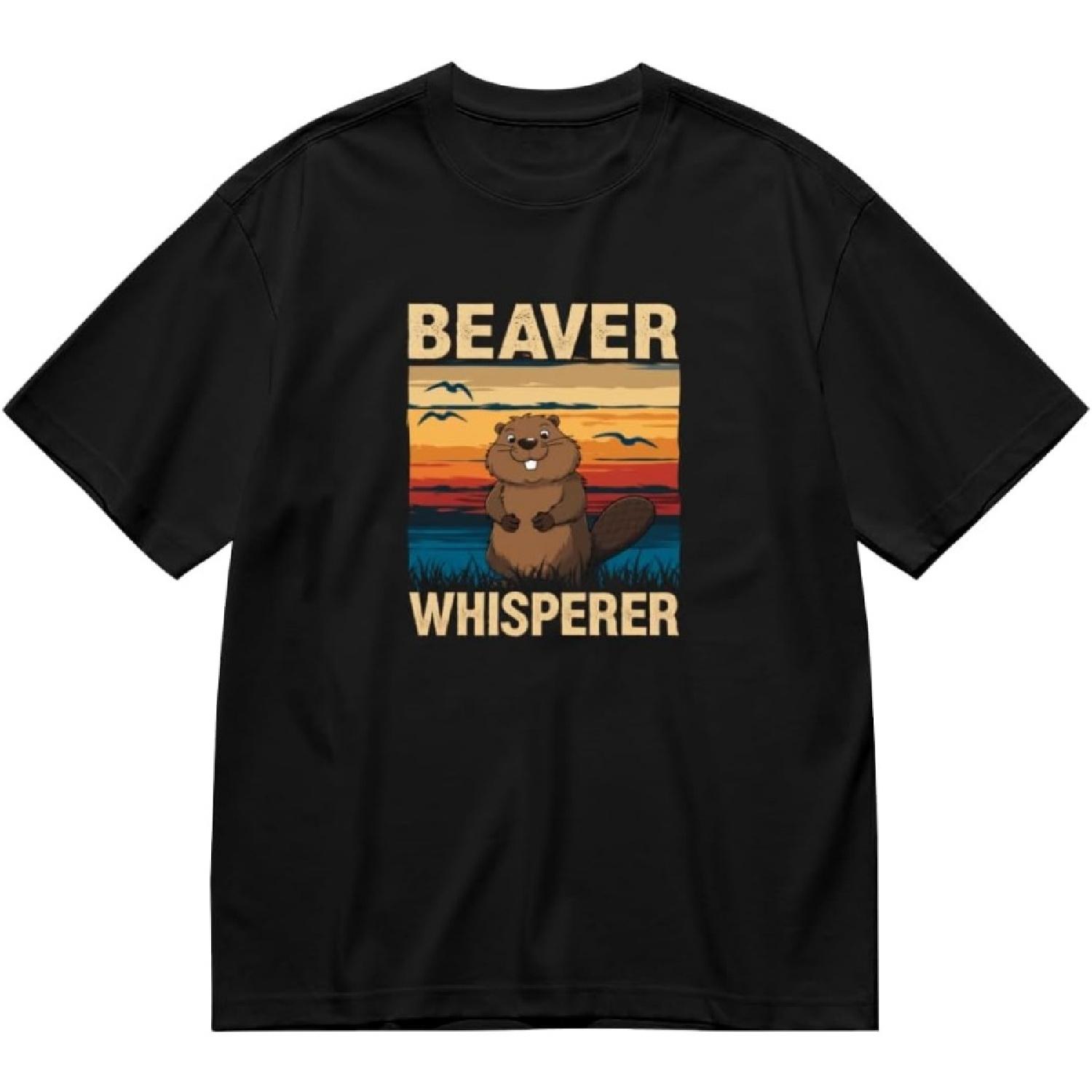 Funny Vintage Beaver Whisperer Graphic Unisex T-Shirt for Men or Women XXXXXL разноцветный