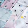 Cute Gauze Hand Towel Soft to the Made in Japan Set, Touch, 100% Cotton, (D. Panda, 3-Piece Set)