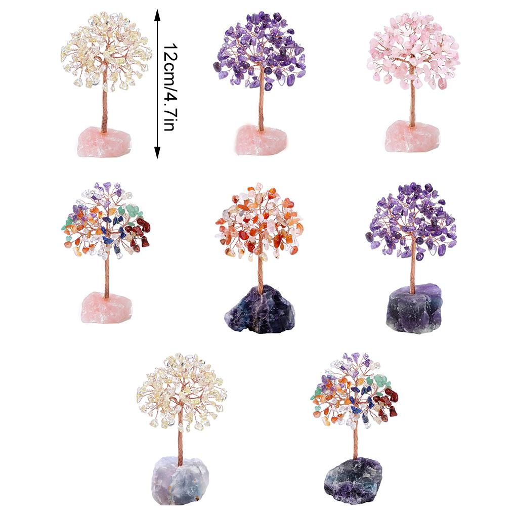 Crystal Stone Money Tree Home Decor With Copper Wire Base Imitation Appearance Crystal Stone Tree