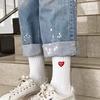 Trendy Brand Love Towel Bottom Embroidered Socks Yu Wenle Same Style Sports Socks Couple Pure Cotton Mid-Tube Socks