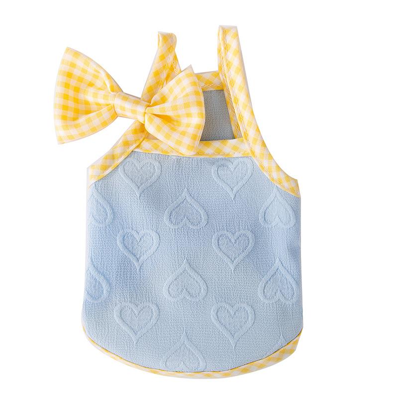Love Embossed Textured Suspender Small Dog Teddy Bigbear Pomeranian Puppy Clothing Small Milk Dog Summer Pet Clothing