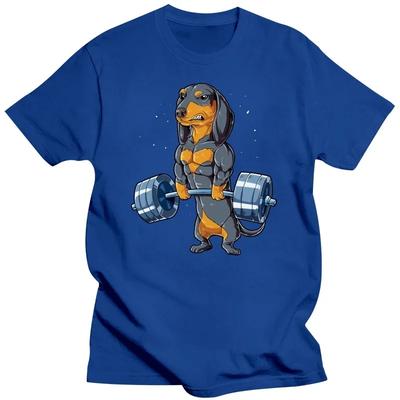 Dachshund Dog Weightlifting Funny Deadlift Gym T Shirts Graphic Cotton Streetwear Short Sleeve Birthday Gifts Summer T-shirt#Color