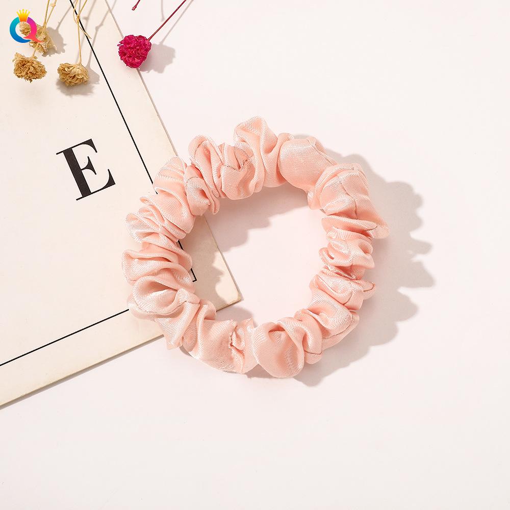 Satin Großes Scrunchie Einfarbig Kordelfarbe Dinza Pferdeschwanz Kugel Haargummi