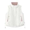 Women's Solid Color Fashionable Pocket Stand Up Collar Button Vest Jacket