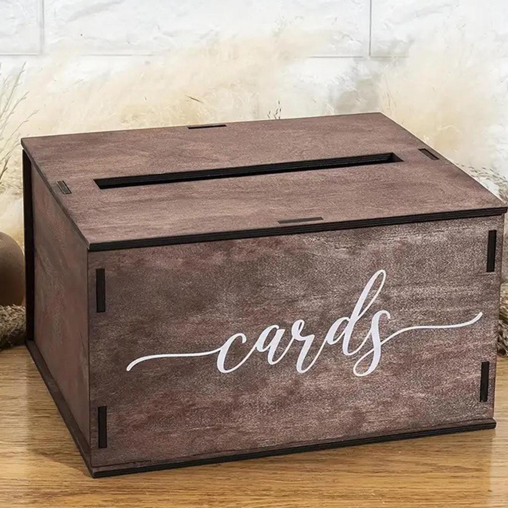 Wedding Card Box Wood Decoration Organizer for Anniversary Birthday Ceremony