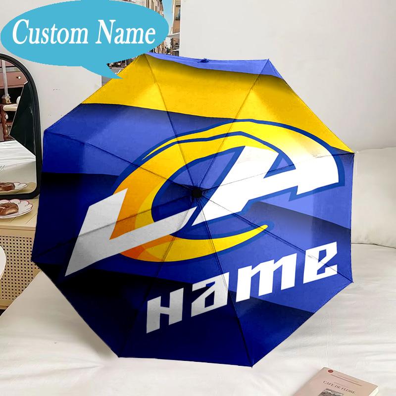 Custom Name Umbrella Los Angeles Team Spirit Umbrella 8-Frame for Travel, Camping, Casual Lightweight Portable, Essential for Family Gifts