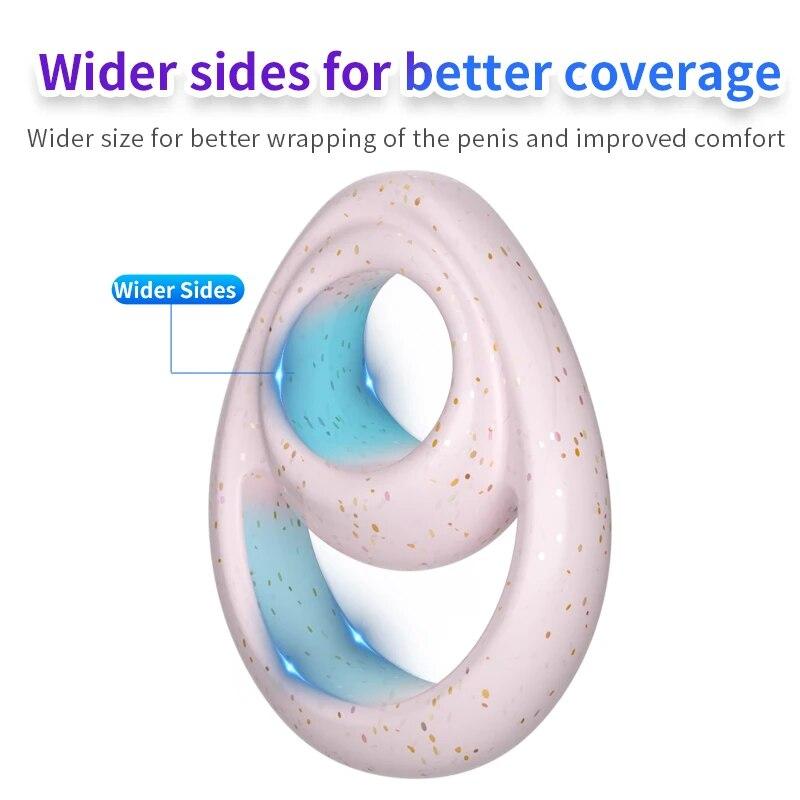 New Two-hole Semen Lock Ring Delay Penis Ring Dick Enlargement Long Lasting Silicone Cock Ring Sex Toys For Couples Flirt Adults