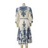 GMXIA Women's Fashion Spring Autumn Bohemia Print Long Sleeve V-Neck High Waist Casual Dresses
