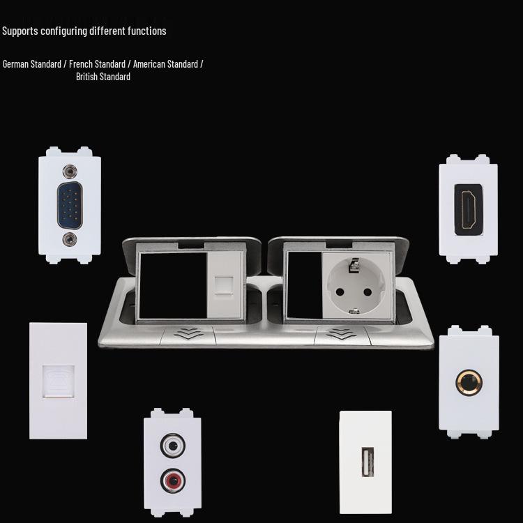 Multimedia Pop-up Floor Socket with German Standard Power Strip