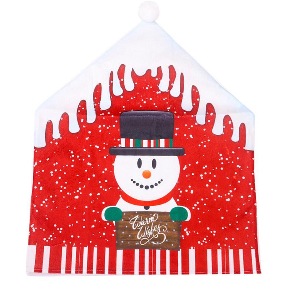 

Christmas Chair Covers Cartoon Santa Snowman Big Hat Chair Covers Home Party Creative Supplies color Snowman cartoon chair cover#0