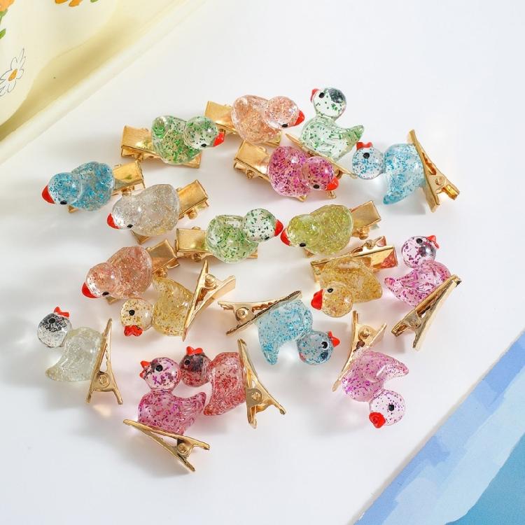 10PCS Duckling Hair Clip Colorful Hairpins Safe Resin Hairpin Cartoon Headwear Kids Girls Party School Hair Ornaments