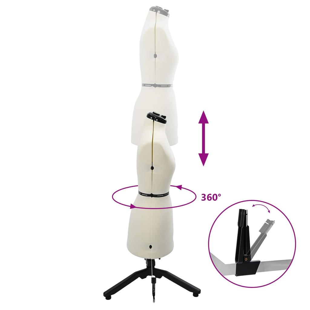 Adjustable Dress Form for Women Cream S Velvet