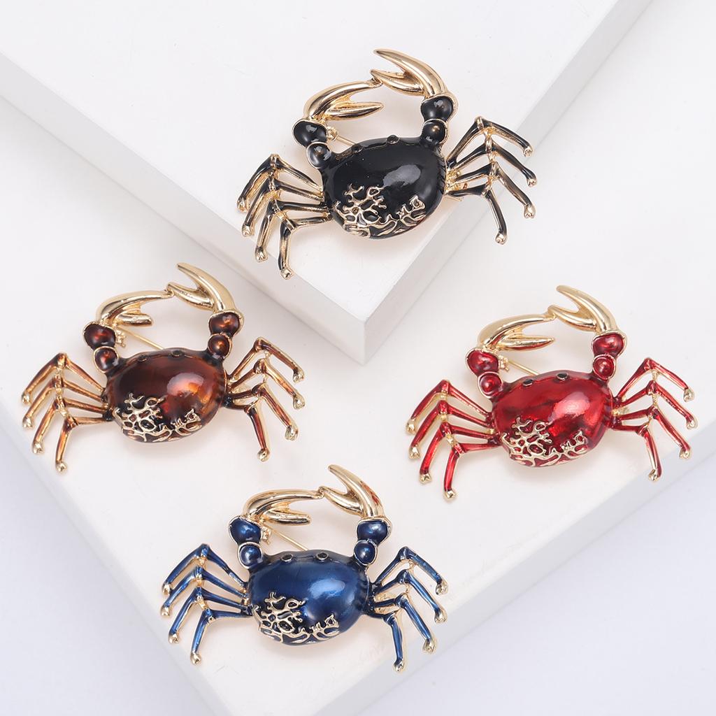 European and American Popular Retro Temperament Versatile Oil Crab Brooch Pin Suit Shirt