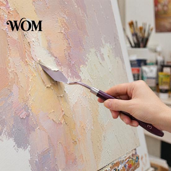 Metal Palette Knives for Art Oil Painting Scraper, Stainless Steel with Wooden Handle Cutter, Paint Supplies Students Evenly Mixed Spatula,