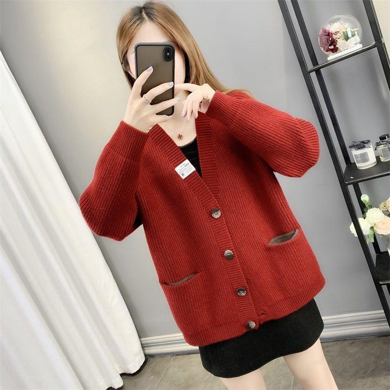 Knitted Cardigan for Women In A Laid-back Style for Autumn and Winter Korean Sweater Coat Loose Knitted Sweater for Women