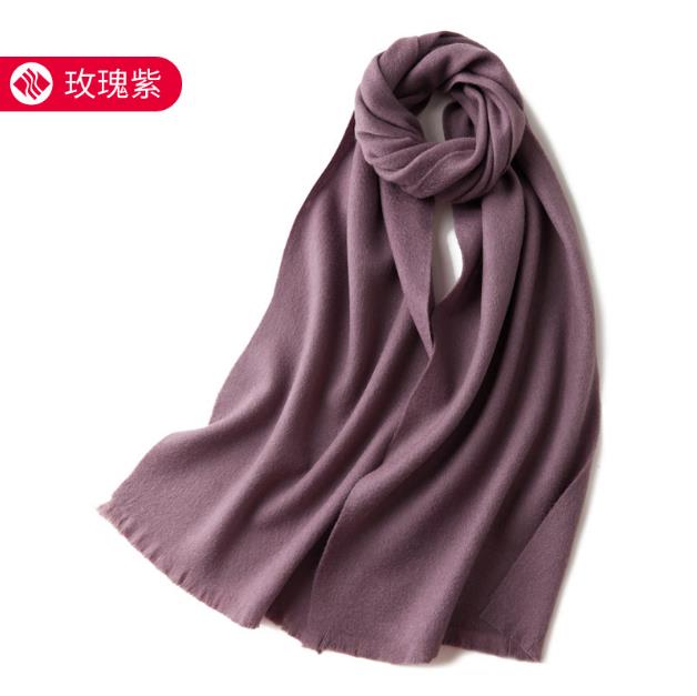 100% pure wool scarf Women's wild classic pure color new autumn and winter couples warm long short ear cashmere scarf