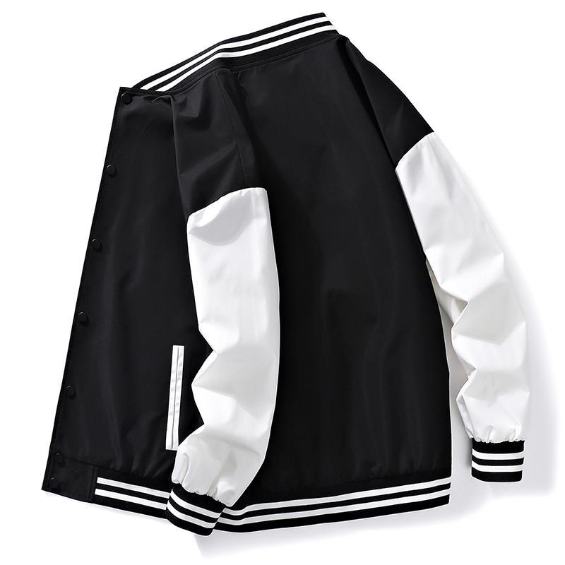 New Autumn and Winter Baseball Uniform Black Jacket Men's Coat Loose Neutral Simple Men's Clothing