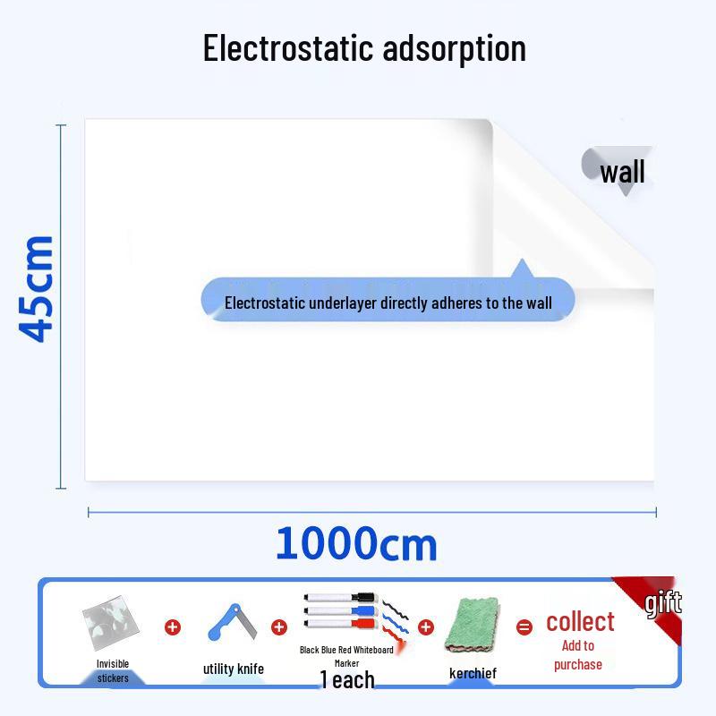 Ultra-Thin Portable Whiteboard Sticker - Erasable, No Glue, Wall-Safe