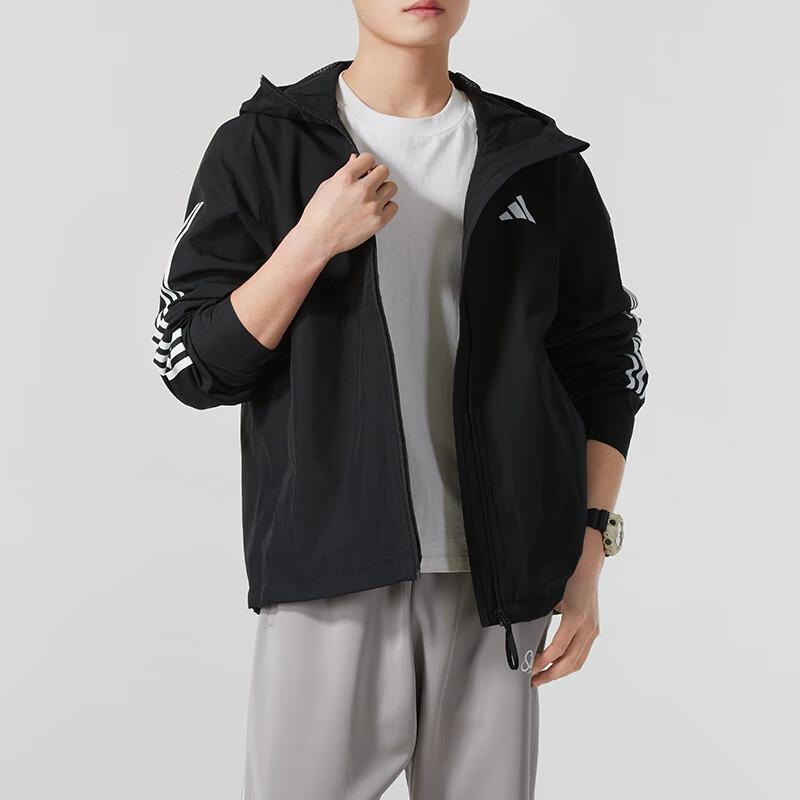 Adidas Men s ESS 3S Woven Hooded Jacket JD1043 L