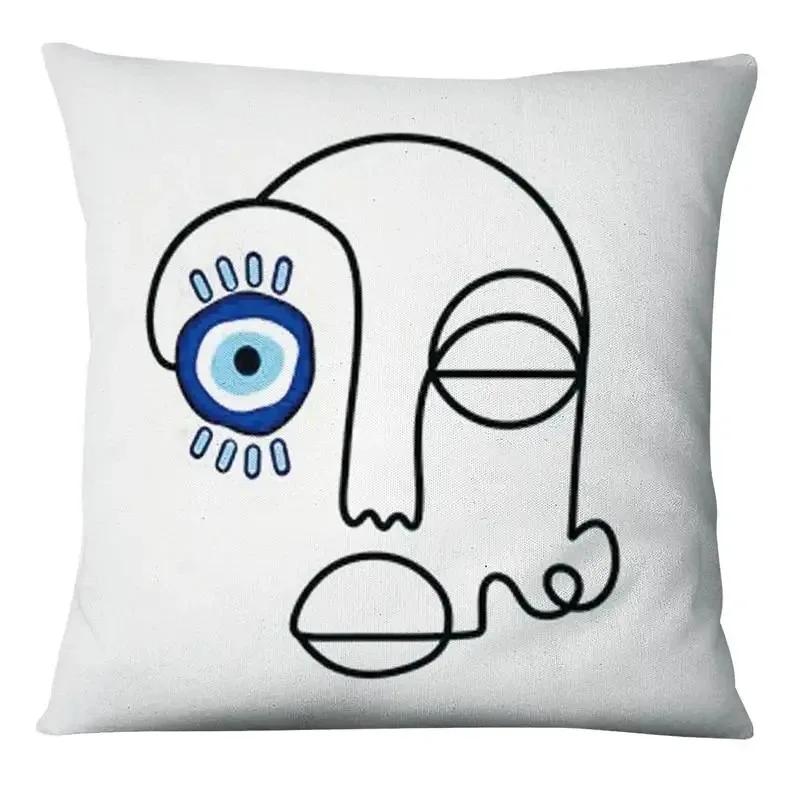 Evil Eye Symbol Art Print Cushion Cover Pillows Case Decor Home Living Room Sofa Square Throw Pillowcase for Office Chair Seat