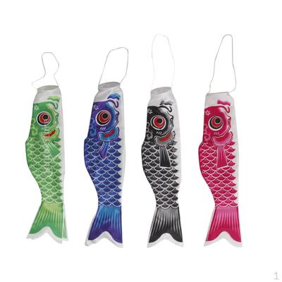 4 Piezas 40cm Manga de Viento Japonesa Bandera Carpa Pez Vela Serpentina de Viento