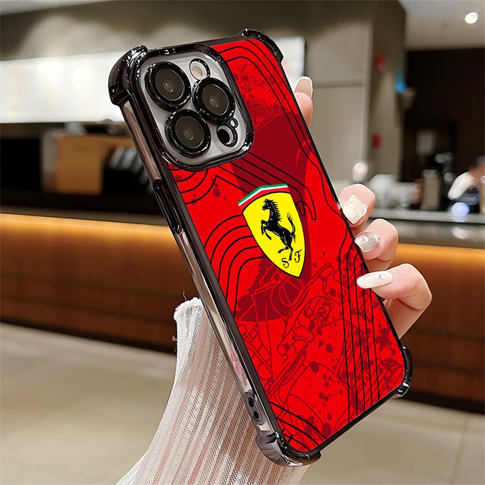 Beliebtes Auto-Logo F-Ferraris Verchromte Handyhülle Für iPhone 17 16e 15 14 13 12 11 Pro Max X XR XSMax 7 8 Mini Air Plus Sturzfest