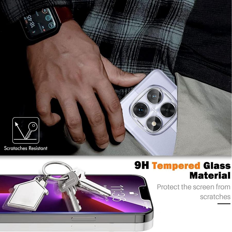 4 STK [2+2] Buet skjermbeskytter + glasslinsefilm Redmi Note 14 Pro 4G 5G For Xiaomi POCO X7 Note 13 14 Pro+ 5G Skjermbeskytter i herdet glass