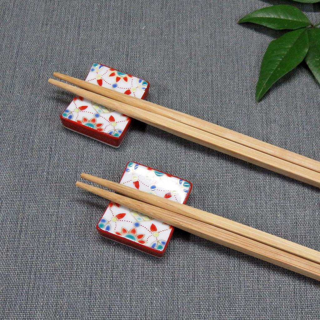 Stylish Kutani Ware Pair Chopstick Rest Yorakute Ceramic Cutlery Made In Japan Set, Design, Rest,