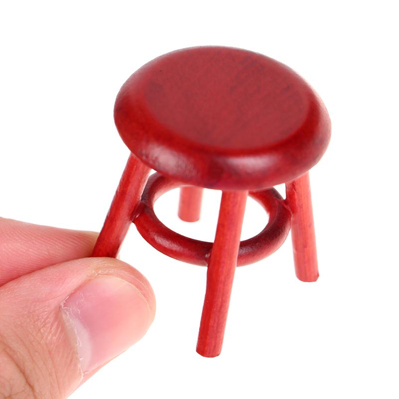 1pcs 1:12 Dollhouse Simulation Retro Sofa Chair Round Stool Model Furniture Living Room Bedroom Scene Decor Accessories Toy