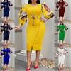 D190 Women's 2023 New Mesh Splicing Maxi Dress - European & American Style