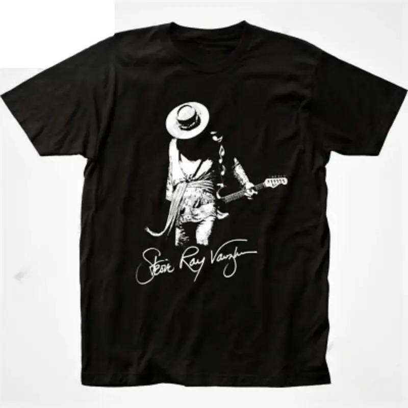 Men Women 100% Cotton Tee Stevie Ray Vaughan Guitar Blues Rock Legend SRV Unisex Graphic Print T Shirts Men Streetwear Clothing