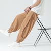 2024 Men's Cotton Linen Athletic Long Pants: Plus Size, Casual Elastic Waist.