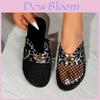 Flat Canvas Slide Sandals With Metal Accents For Adult Casual Summer Wear