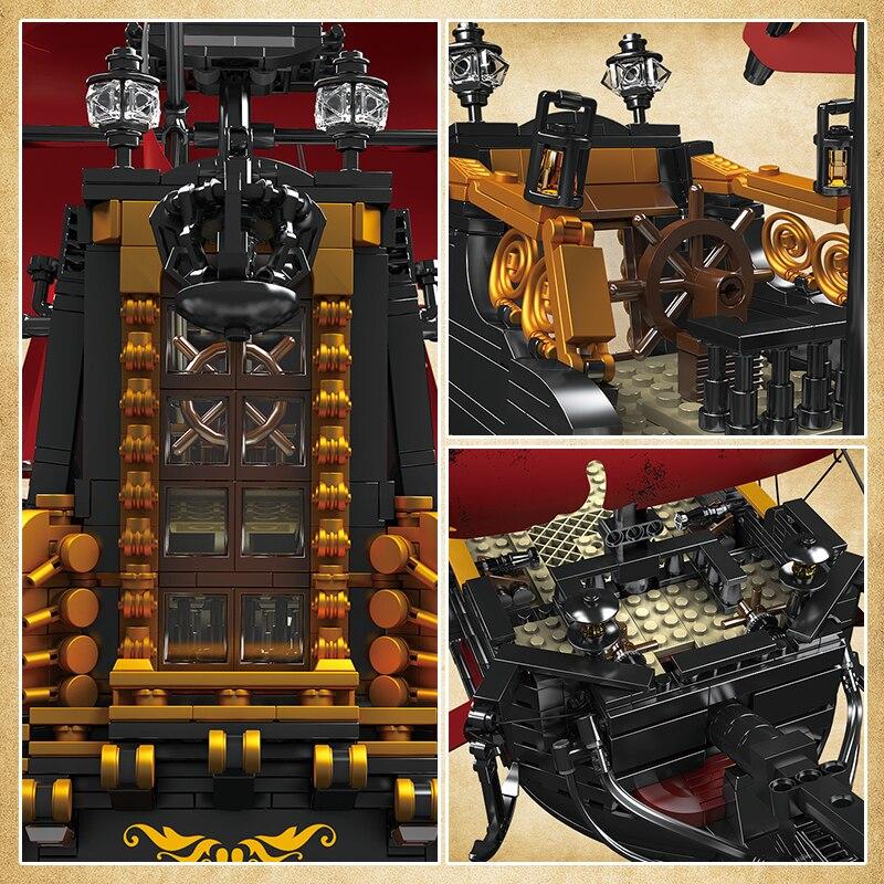 MOULD KING 13109 Creative Gifts for Kids Pirates Ship Building Blocks MOC Bricks Red Ship Model Kits To Build Educational Toys