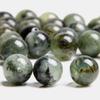 Natural Green Prehnites Smooth Round Loose Stone Beads for Jewelry Making Design Prehnit Bracelet Necklace Wholesale Handmade