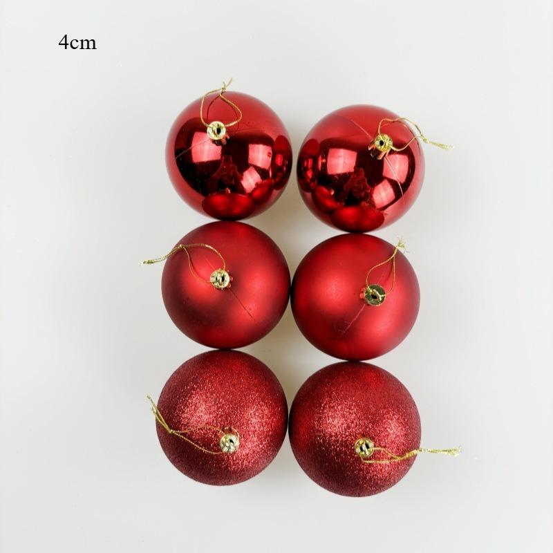 

Рождественский шар Украшение для рождественской елки Домашний рождественский подвесной кулон Украшение для новогодней вечеринки Подарок Navidad 6pcs/4cm красный