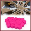 20 Pcs 19mm Pink Silicone Luminous Car Wheel Tyre Hub Screw Bolt Nut Cap Covers Replace Parts