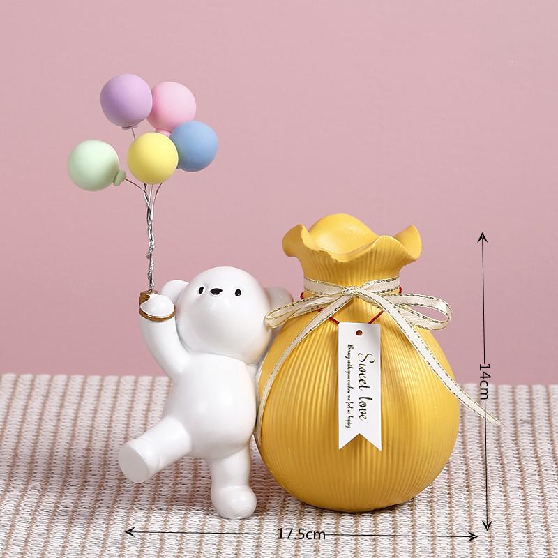 Bear vases Flower Decorations Household Ornaments Home Living Room Decor Accessories Interior Office Desktop Decor Gift